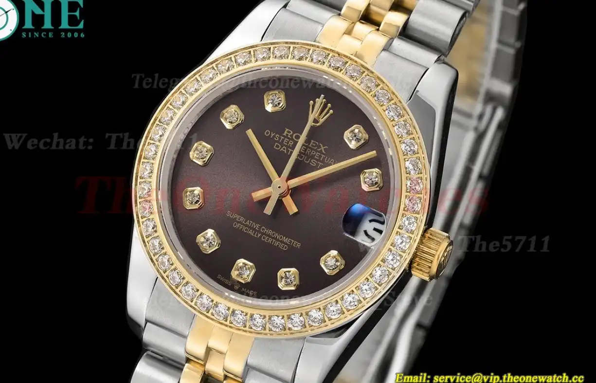 Datejust 28mm Dia YG SS O Chocolate Dia GDF MY8215