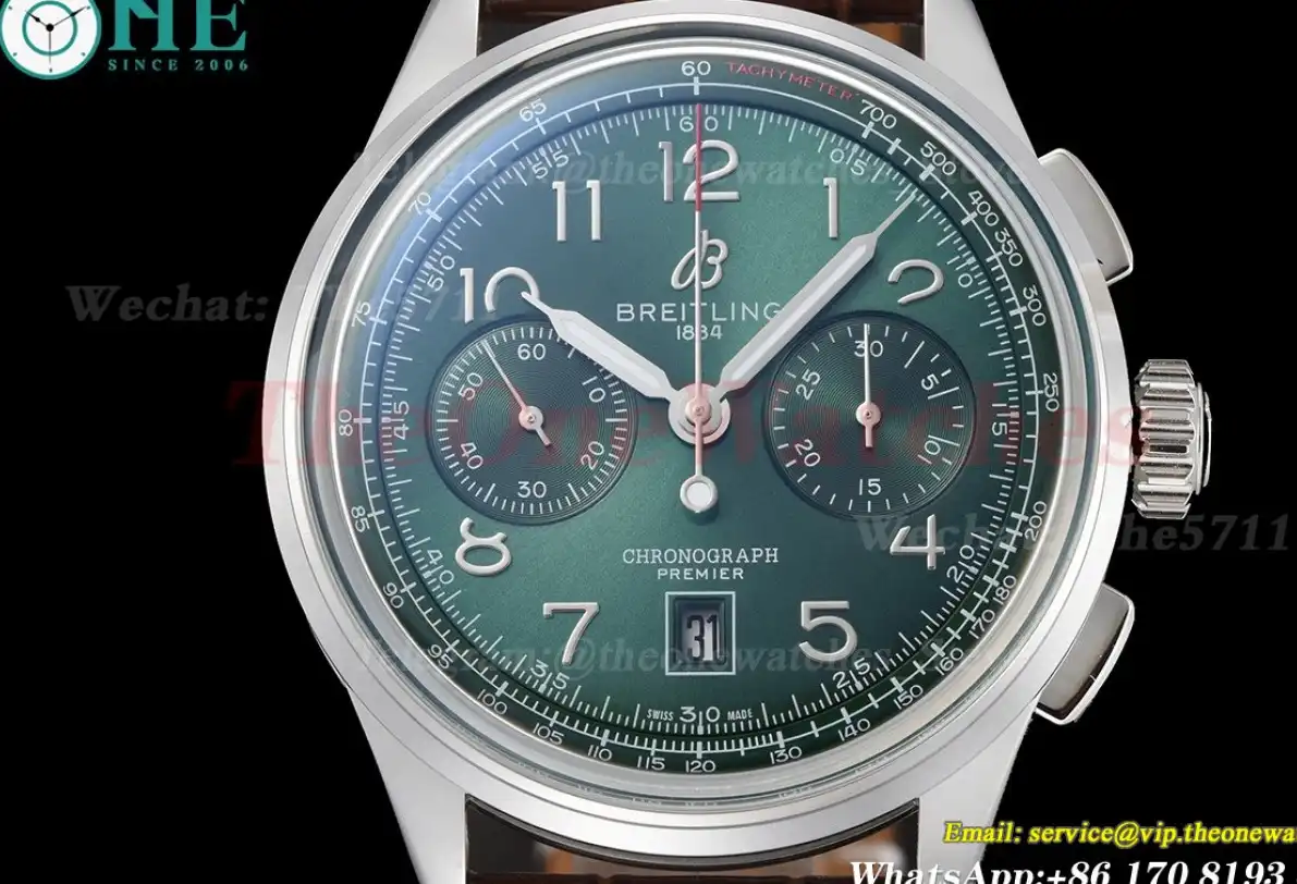 Premier B01 Chronograph 42mm SS LE Green Dial BLSF V2 A7750 Mod