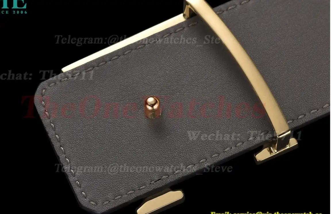 Yellow Gold Stamp LV Brass Buckle on Black Leather Belt 4.0cm