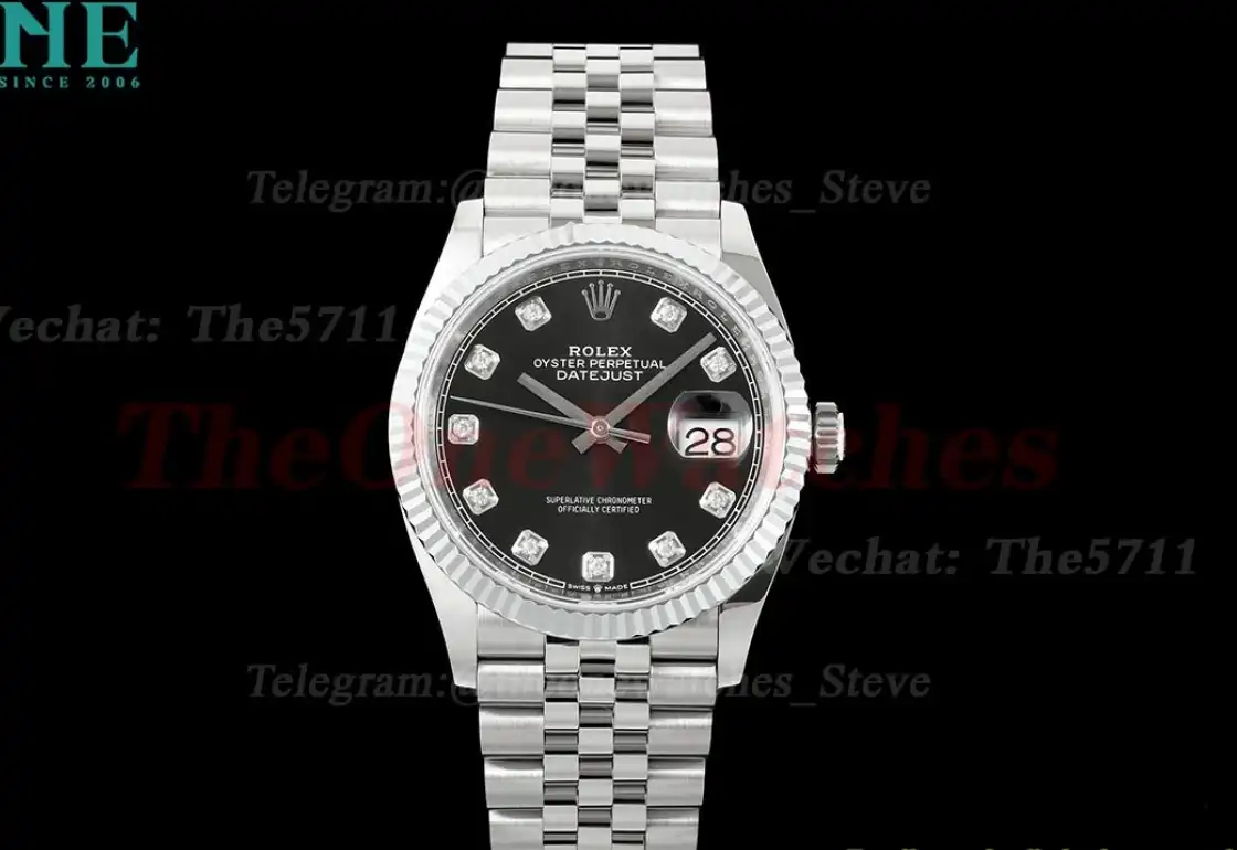 Datejust 126234 36mm Jub SS SS Black Dia JQF VR3235