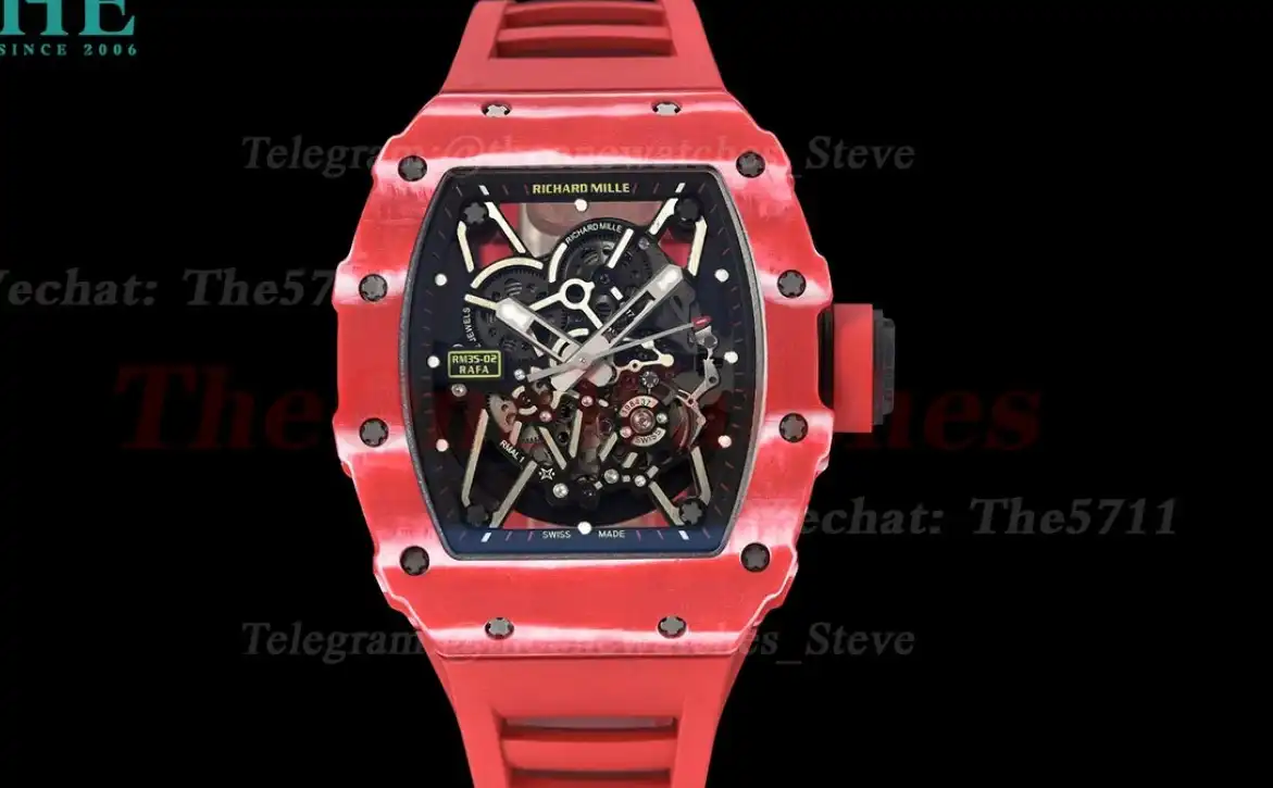 RM035-02 NTPT RU Skeleton Dial on Red Strap ZF V5 NH05A