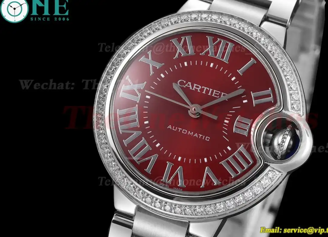 Ballon Bleu De Cartier 33mm SS SS Red Dial GDF NH05