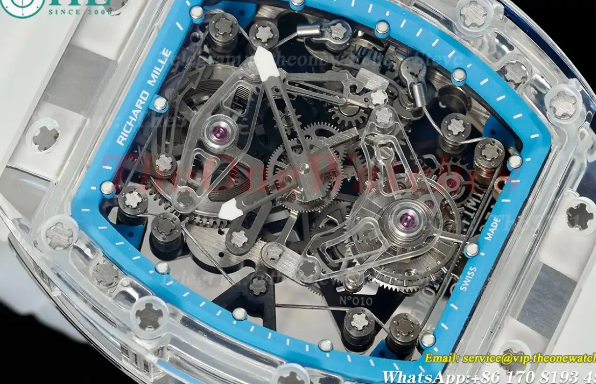 RM56-02 44mm Skeleton Dial on Transparent Rubber Strap RMF Tourb