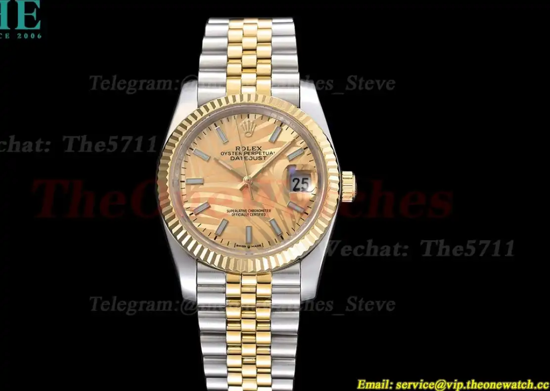 Datejust 126233 36mm Jub SS YG Palm Motif Dial GDF MY8215