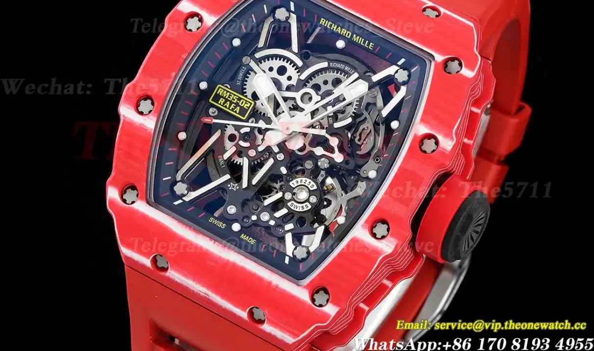 RM35-02 Skeleton Dial With Red Rubber Strap T+F Clone RMUL2