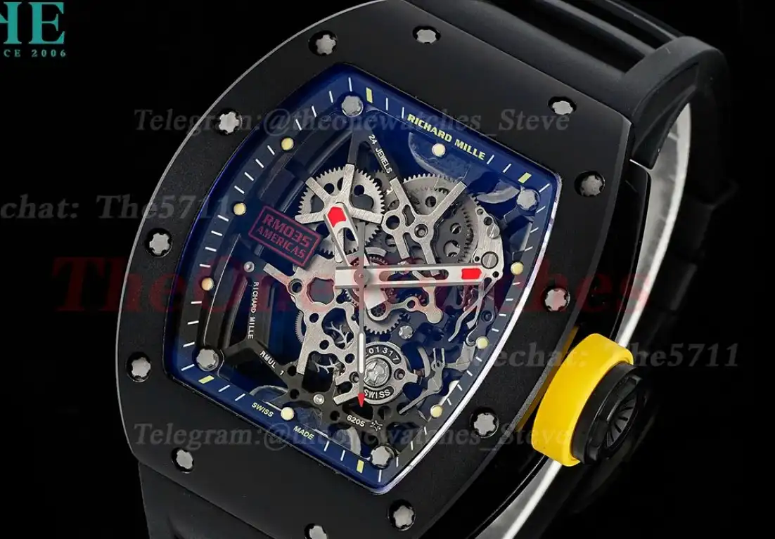 RM035-02 Black Ceramic RU Skeleton Dial Sonic RMAL1