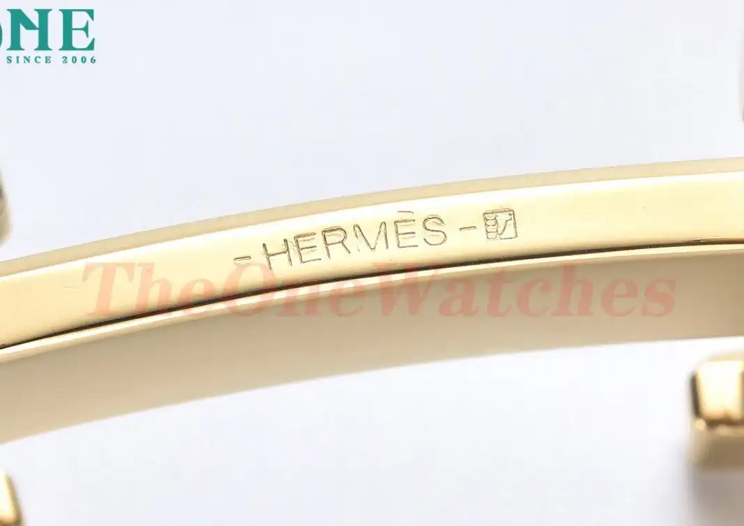 YG Hermes SS Buckle on White Black Leather Belt 3.8cm