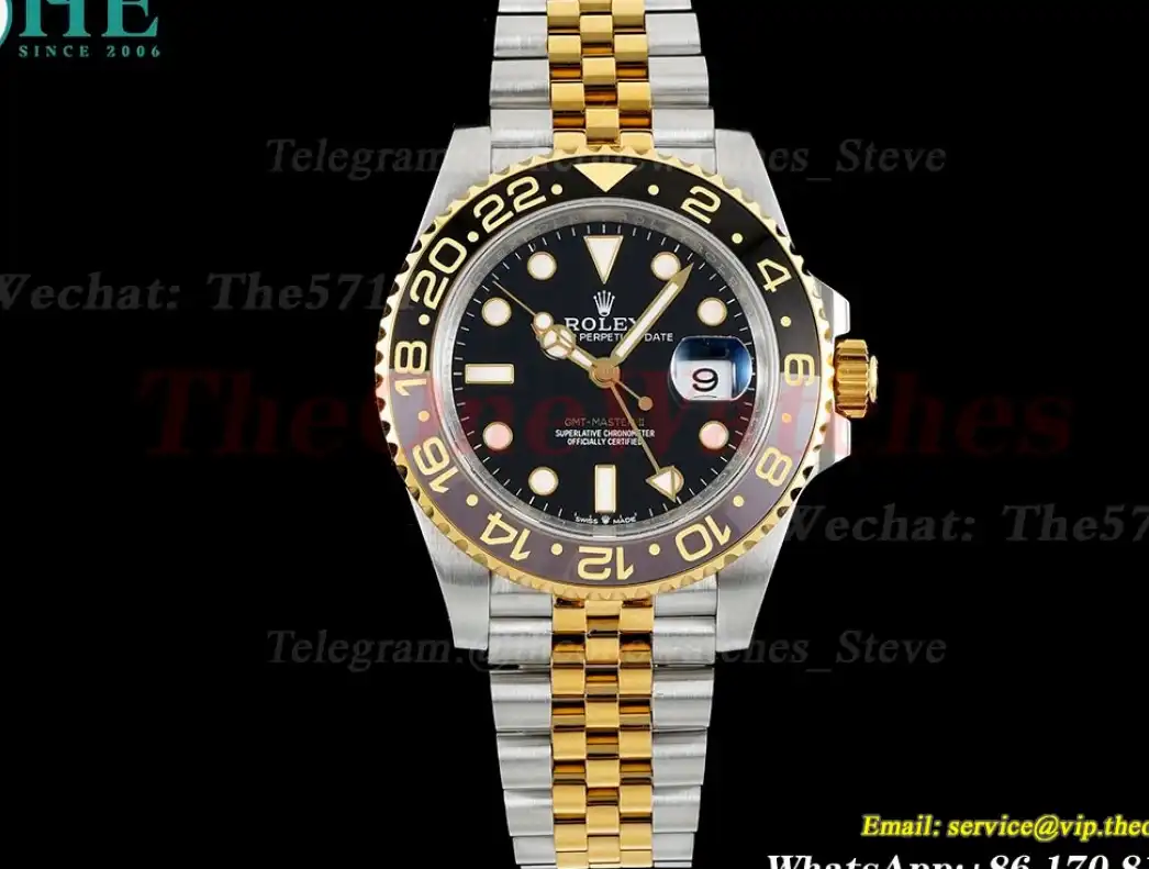 GMT Master II 126713 GRNR SS YG Black Brown APF VR3285