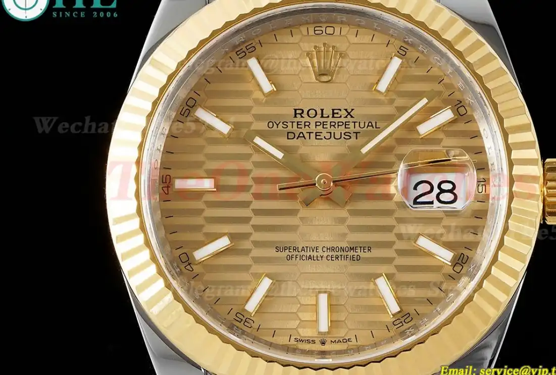 Datejust 126333 41mm Oys YG SS Gold Texetured Dial Clean SH3235