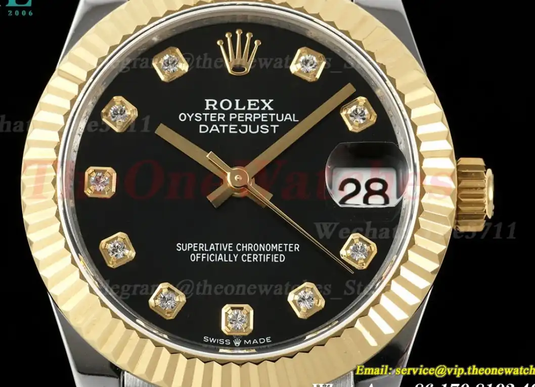 Datejust 178313 31mm Jub YG SS Black Dia GMF A2824