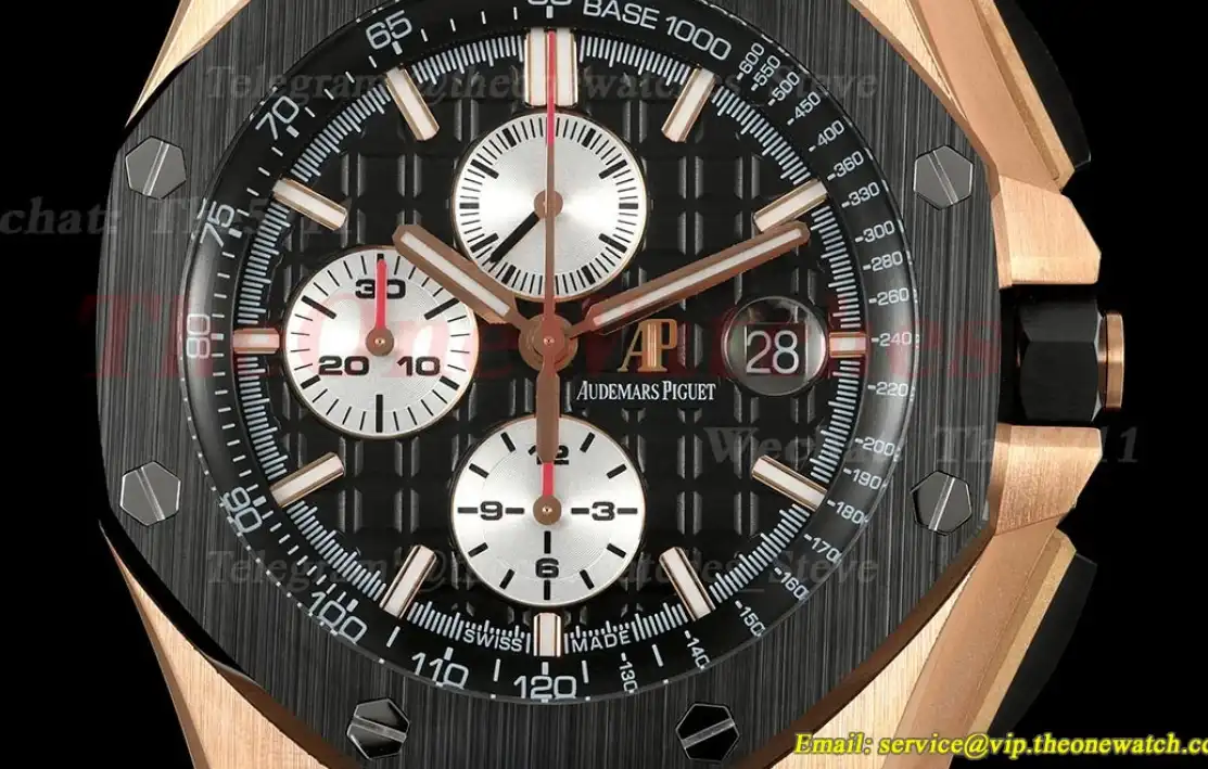 Royal Oak Offshore 26401RO 44mm RG RU Black Dial TKF A7750