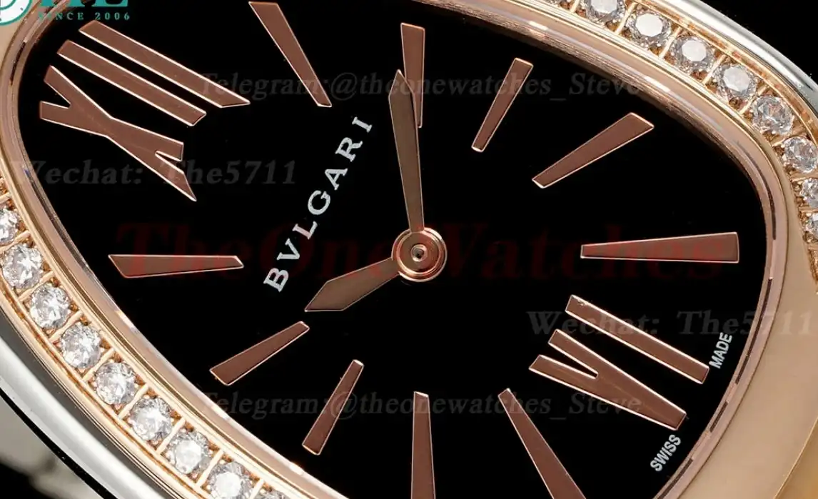 Serpenti Seduttori 33mm Dia RG SS Black Dial BVF Swiss Qtz