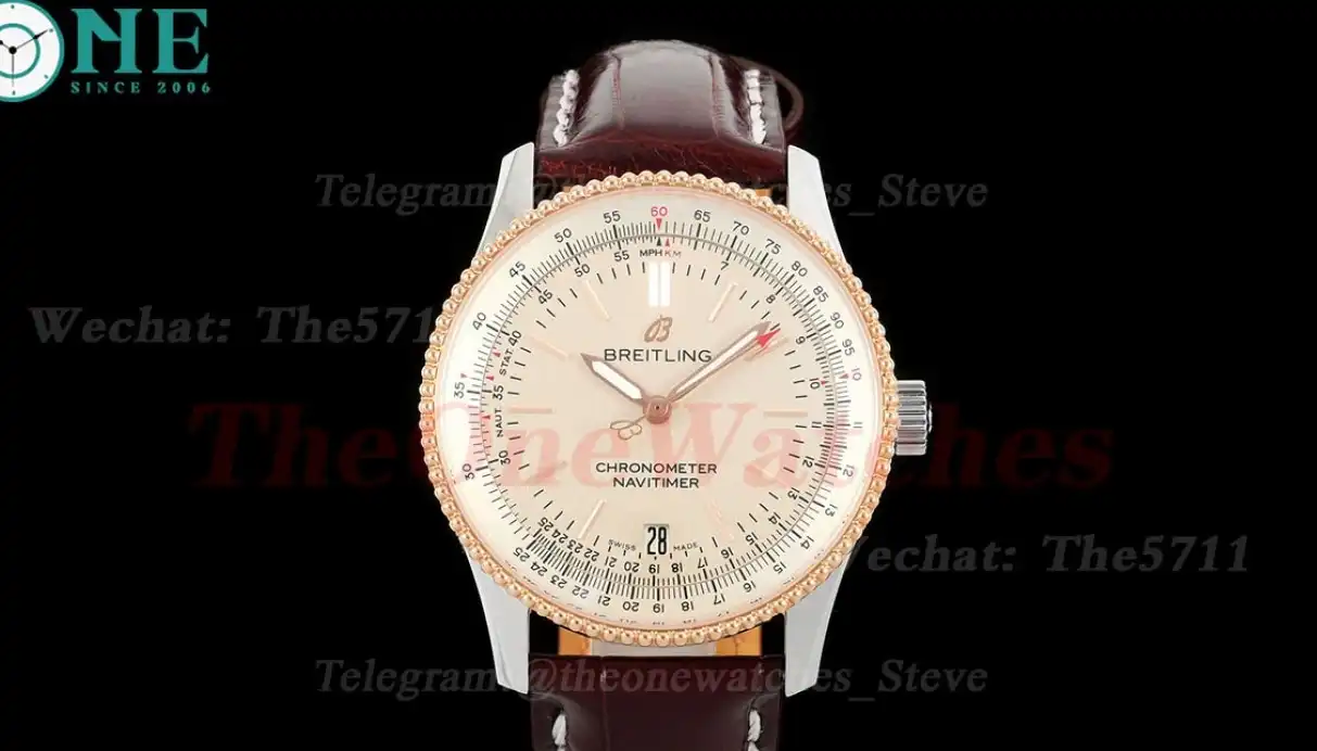 Navitimer 1 41mm Date RG SS LE Cream Wht TF A2824