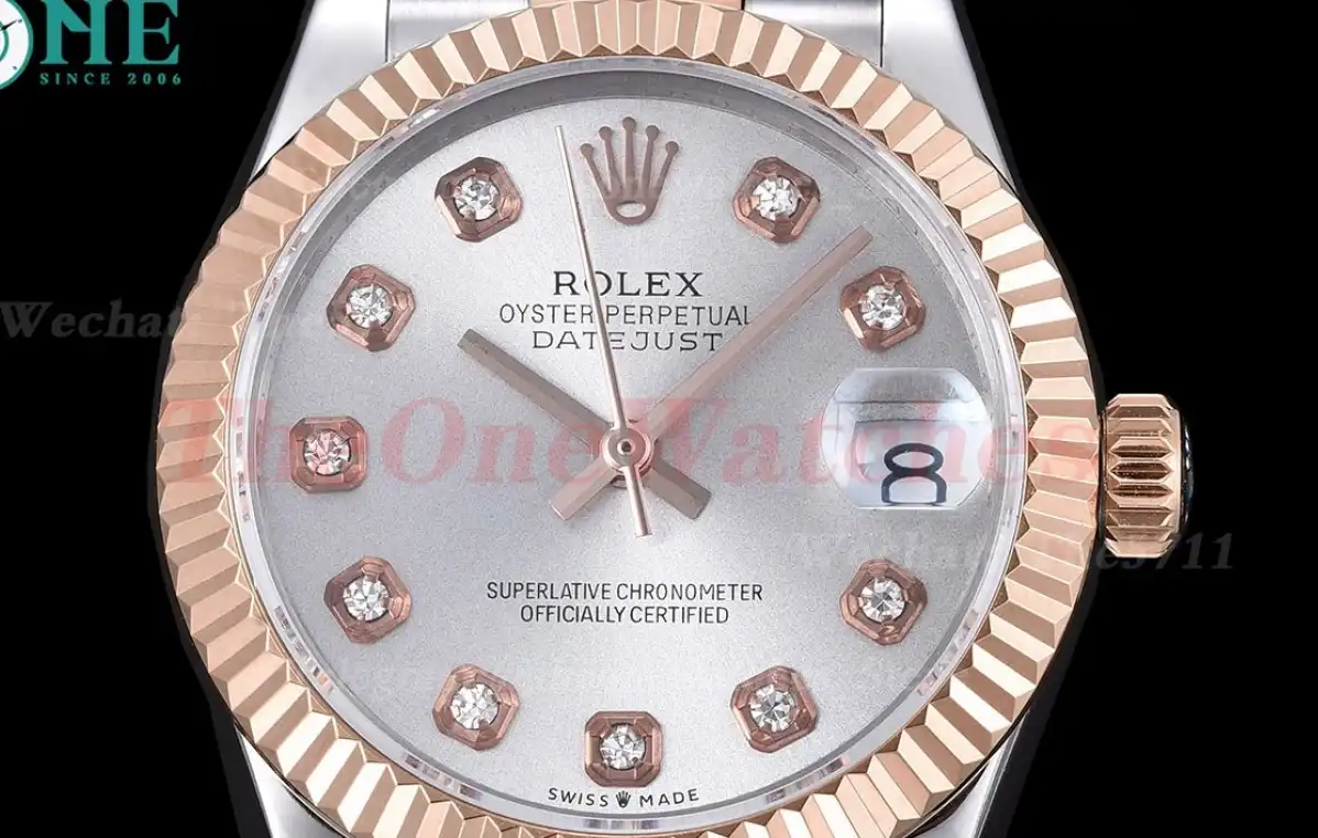 Datejust Ladies 31mm Jubilee RG SS Silver Dia WF A2671