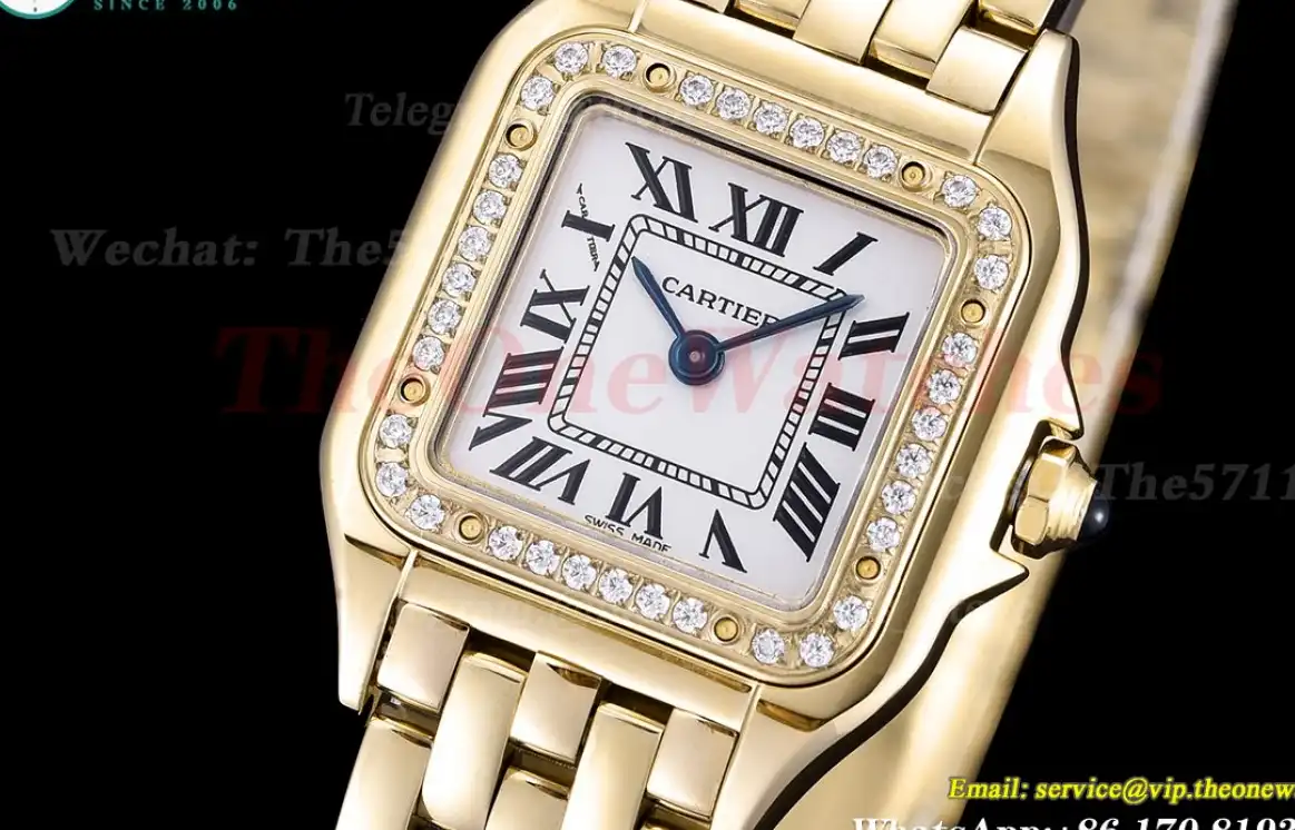 Panthere Secrete De Ladies 22mm Dia YG YG White Dial 8848F Swiss Qtz