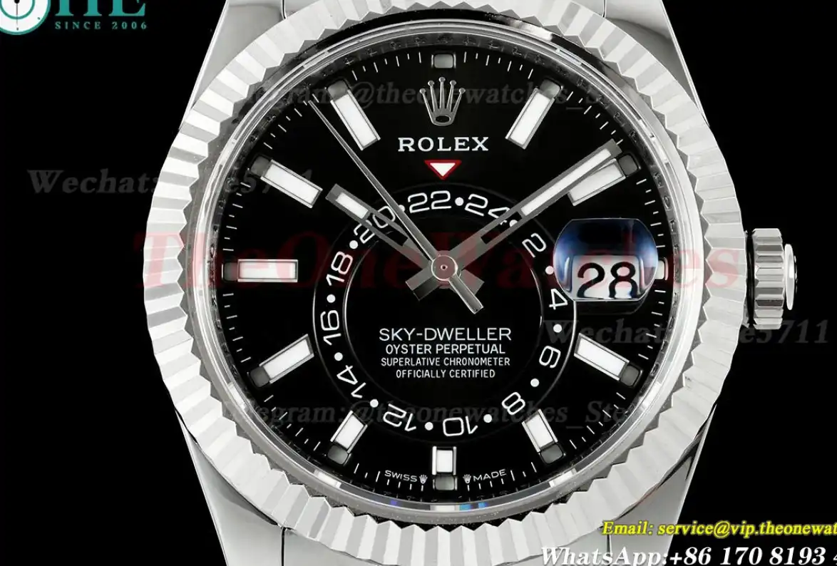 SkyDweller 336234 42mm SS RU Black Dial ZF A2824(Tungsten Heavy Version)