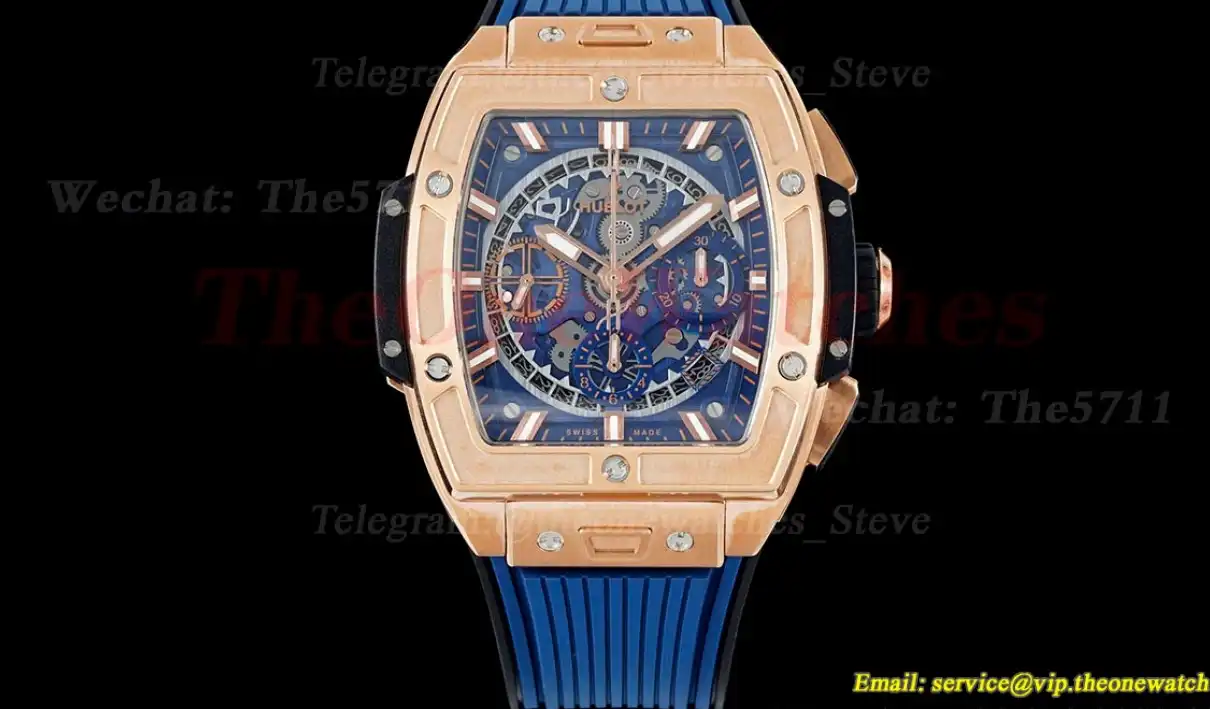 Spirit of Big Bang Chrono 42mm TI RU Blue Skeleton Dial BBF A7750 Mod