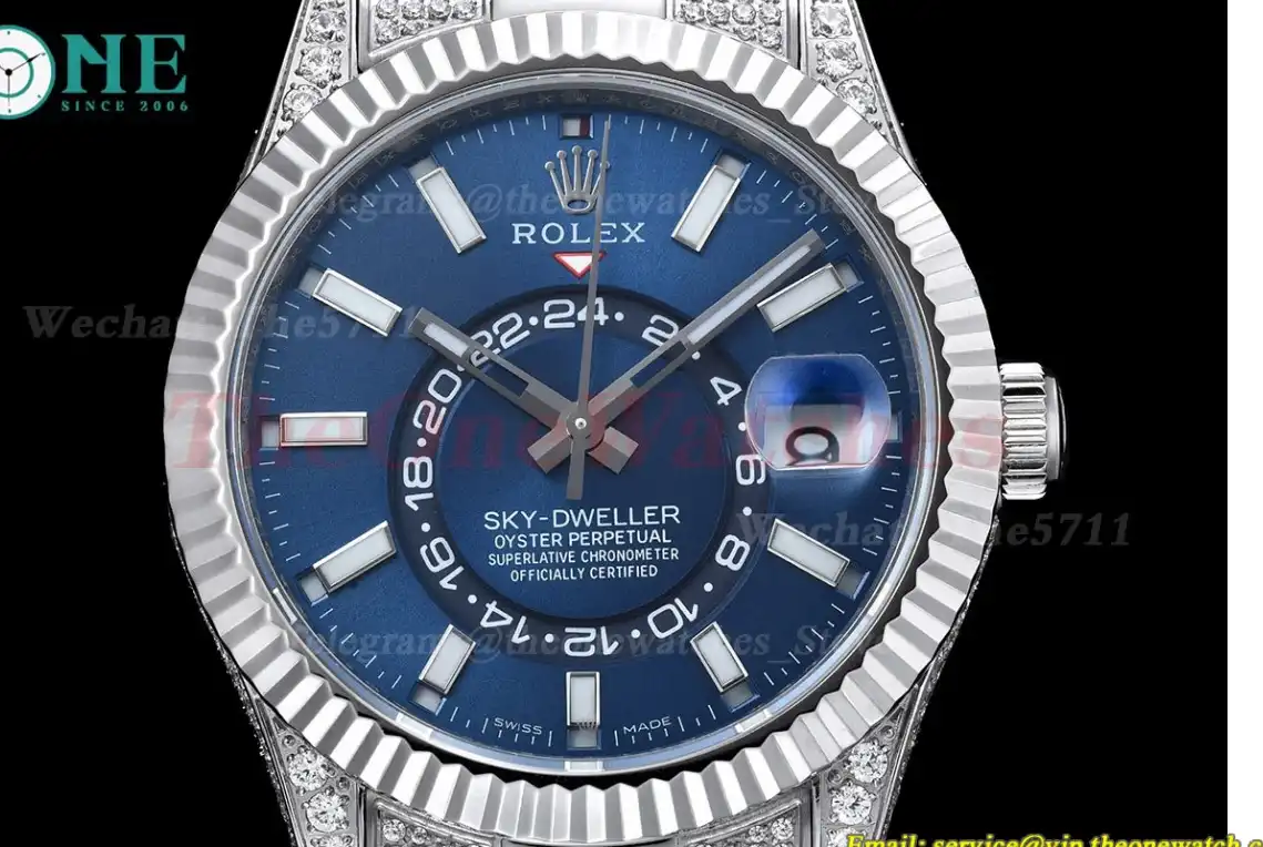 SkyDweller 42mm Diamond Oyster SS SS Blue Stk FNF A9001