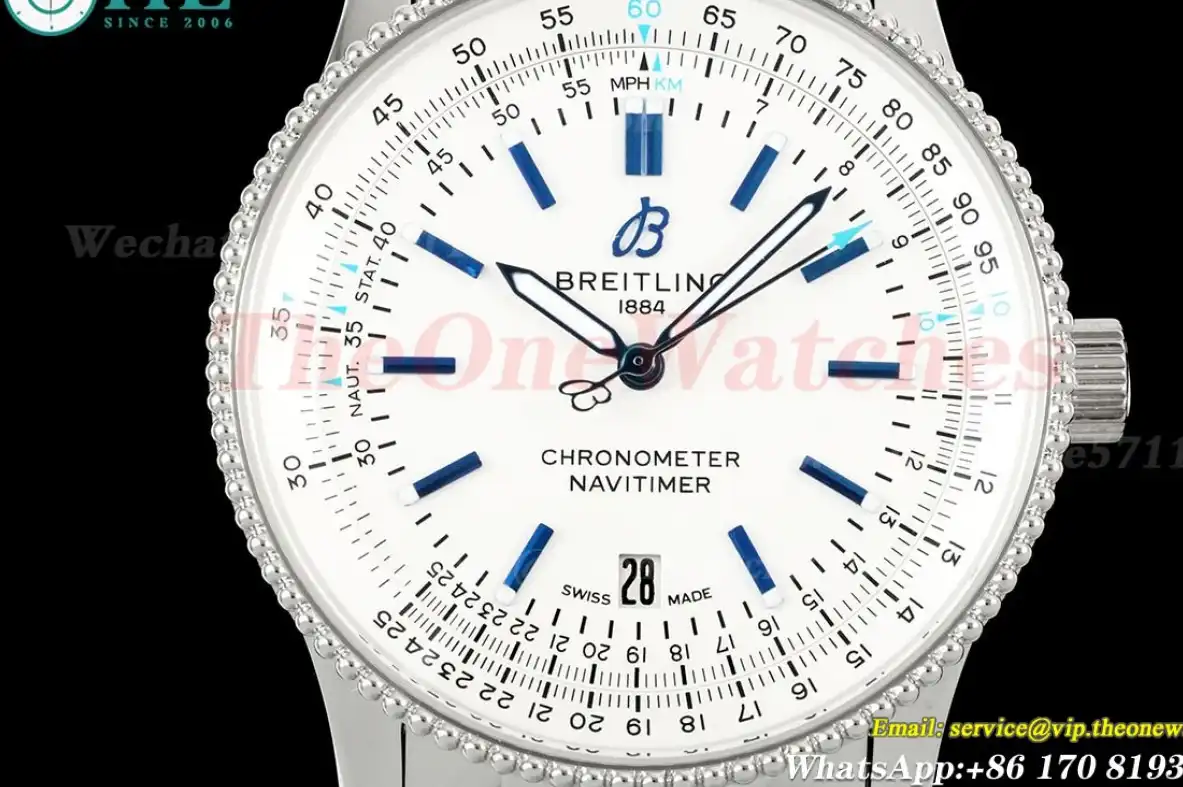 Navitimer 1 41mm Date SS SS White Dial TF A2824