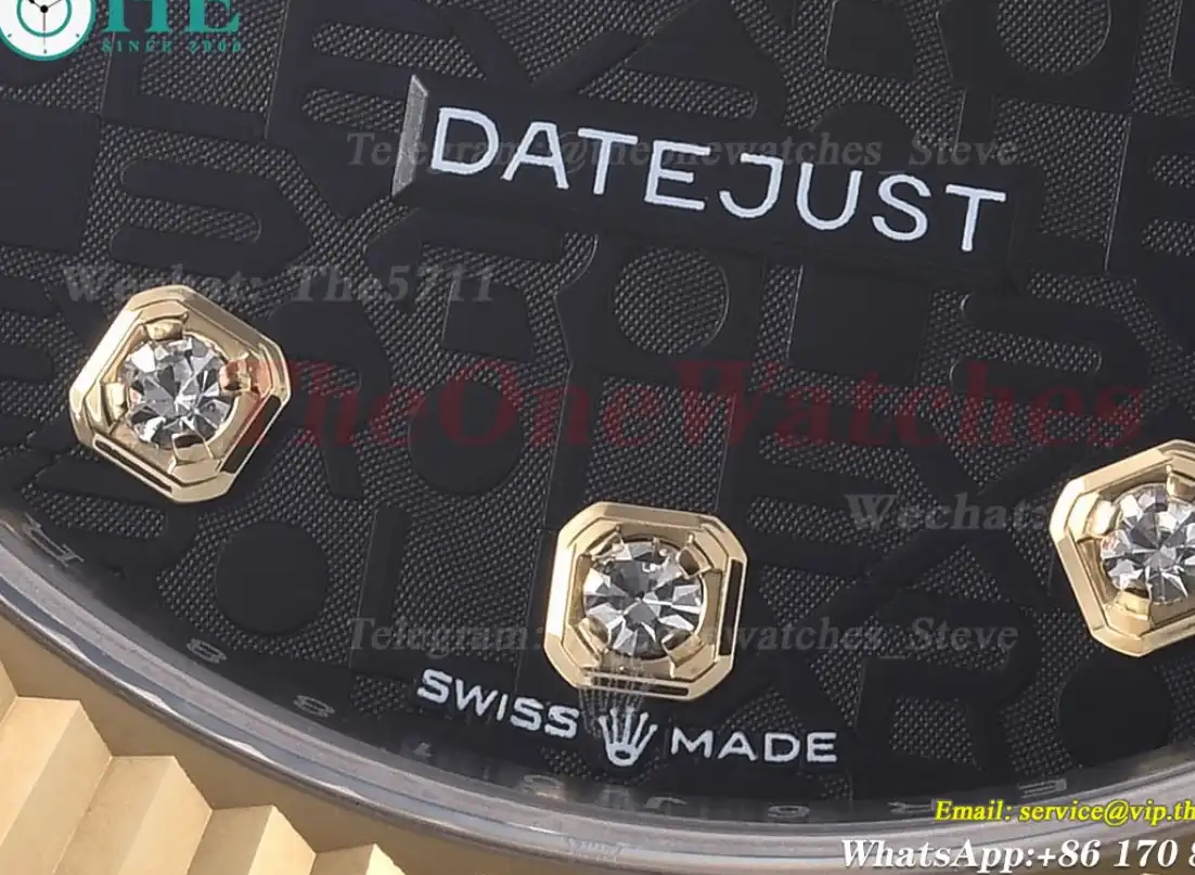 Datejust 126333 41MM YG SS Black Textured DIa EWEF A3235