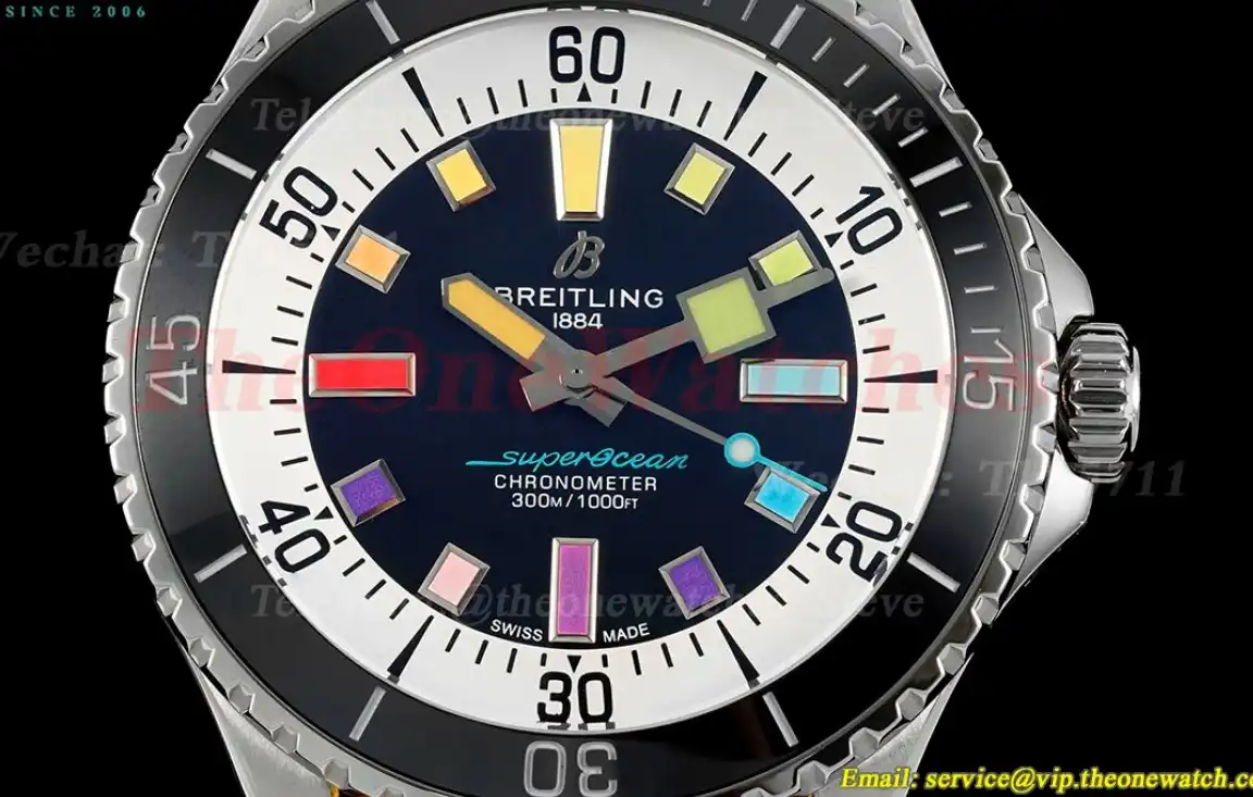 Superocean 42mm SS RU Colorful Dial on Yellow Rubber Strap TF A2824