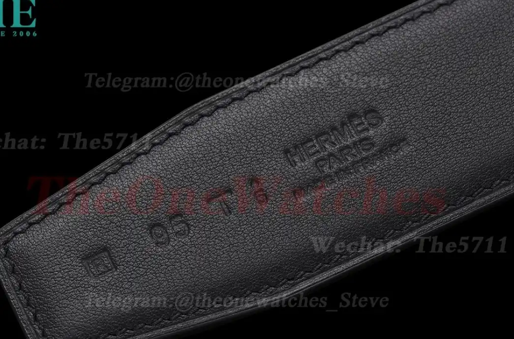 Yellow Gold Hermes SS Buckle on Brown Leather Belt 3.9cm