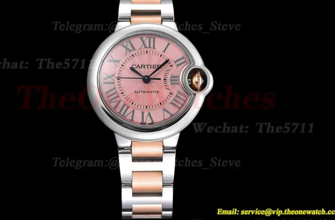 Ballon Bleu De Cartier 33mm SS RG Pink Rmn GDF NH05