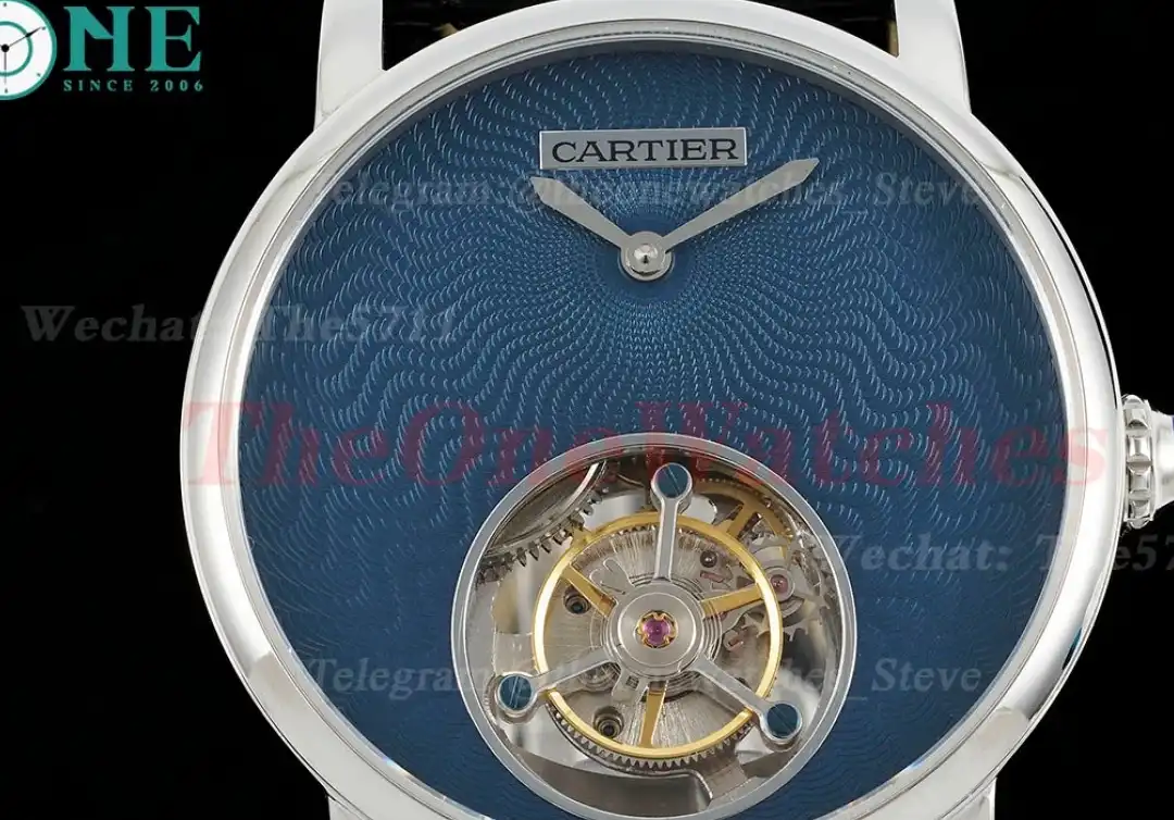 Rotonde De Cartier 40mm SS LE Blue Corrugated Dial RMSF Tourb