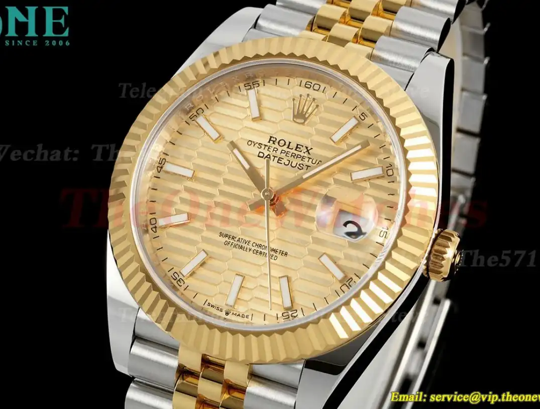 Datejust 126333 41mm Jub YG SS Gold Textured Stk EWEF A3235