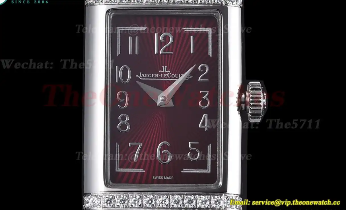 Reverso 20mm Diamond Bezel SS LE Wine Red Dial RXW Qtz