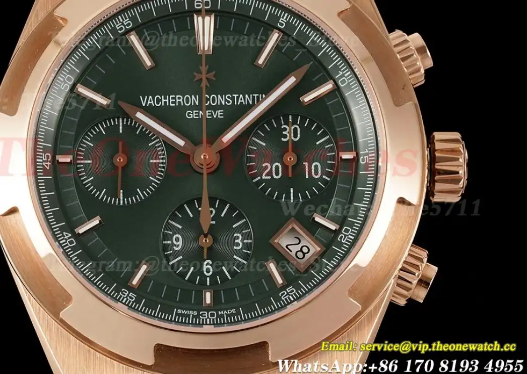 Overseas 5520V 41mm RG RG Green Dial 8F A7750 Mod