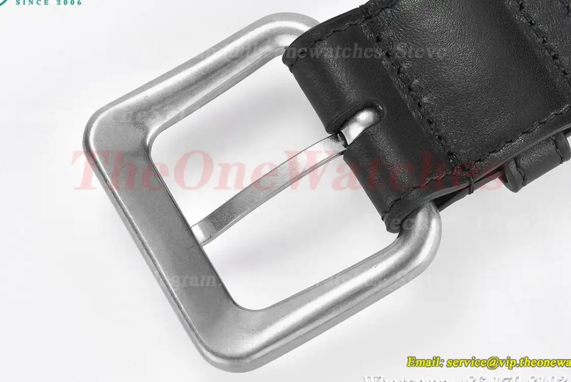 Silver Brass Buckle on Black Braided Leather Belt 4.0cm