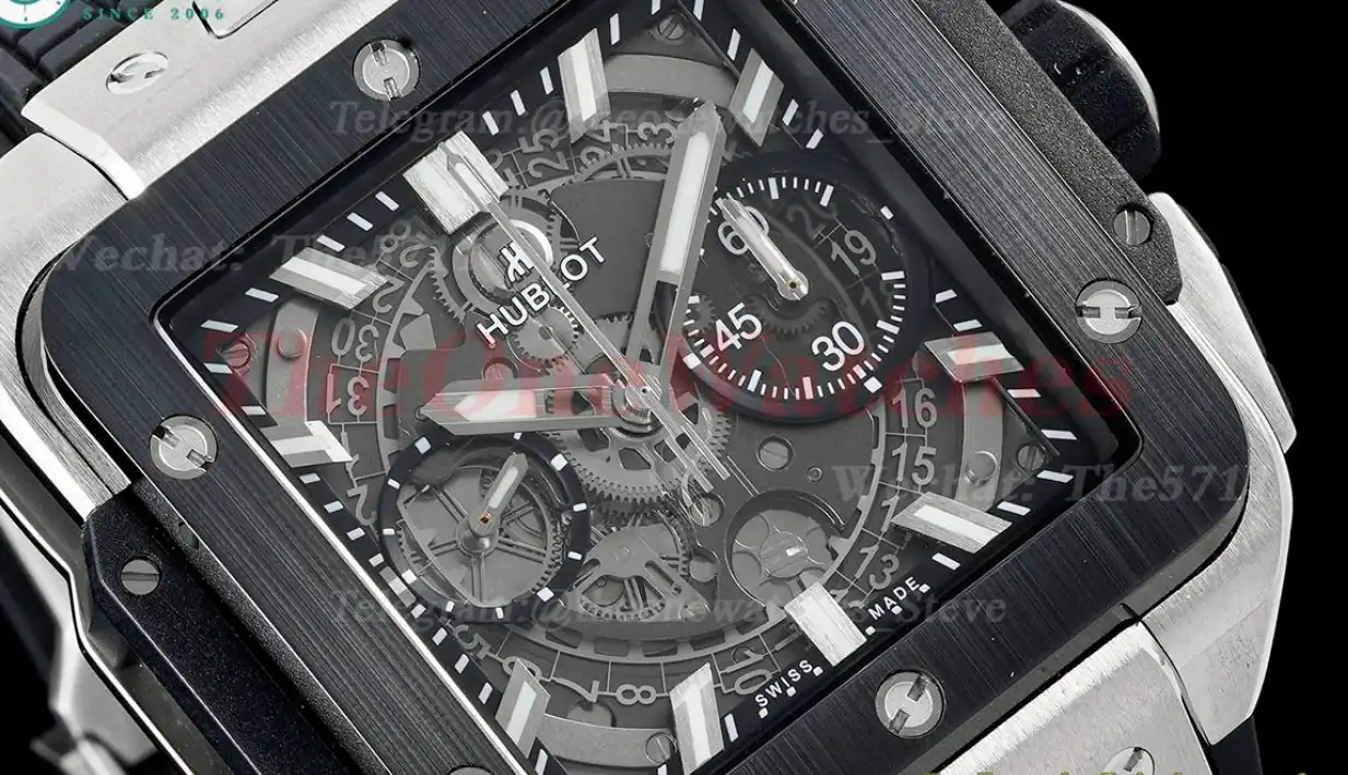 Square Bang Unico 42mm Cer SS RU Skeleton Dial BBF HUB1280A