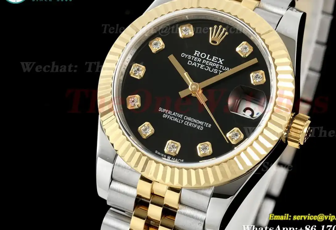 Datejust 178313 31mm Jub YG SS Black Dia GMF A2824