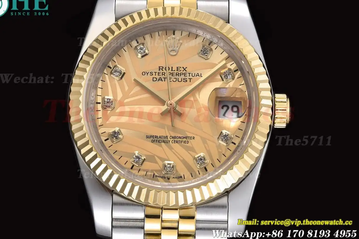 Datejust 126233 36mm Jub SS YG Palm Motif Dial Dia GDF MY8215