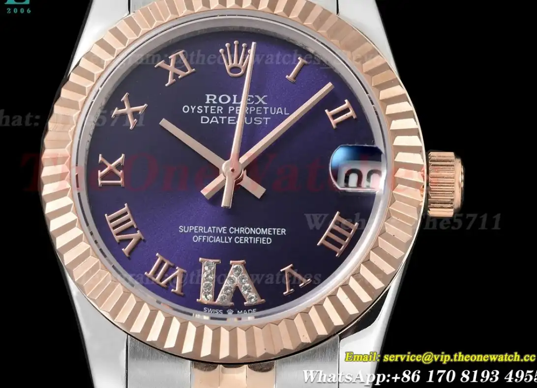 Datejust 28mm RG SS Purple Rmn GDF MY8215