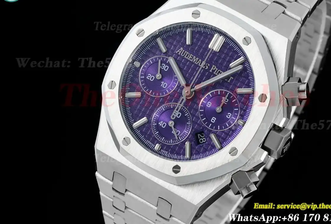 Royal Oak Chrono 26240 SS SS Purple Dial IPF A7750