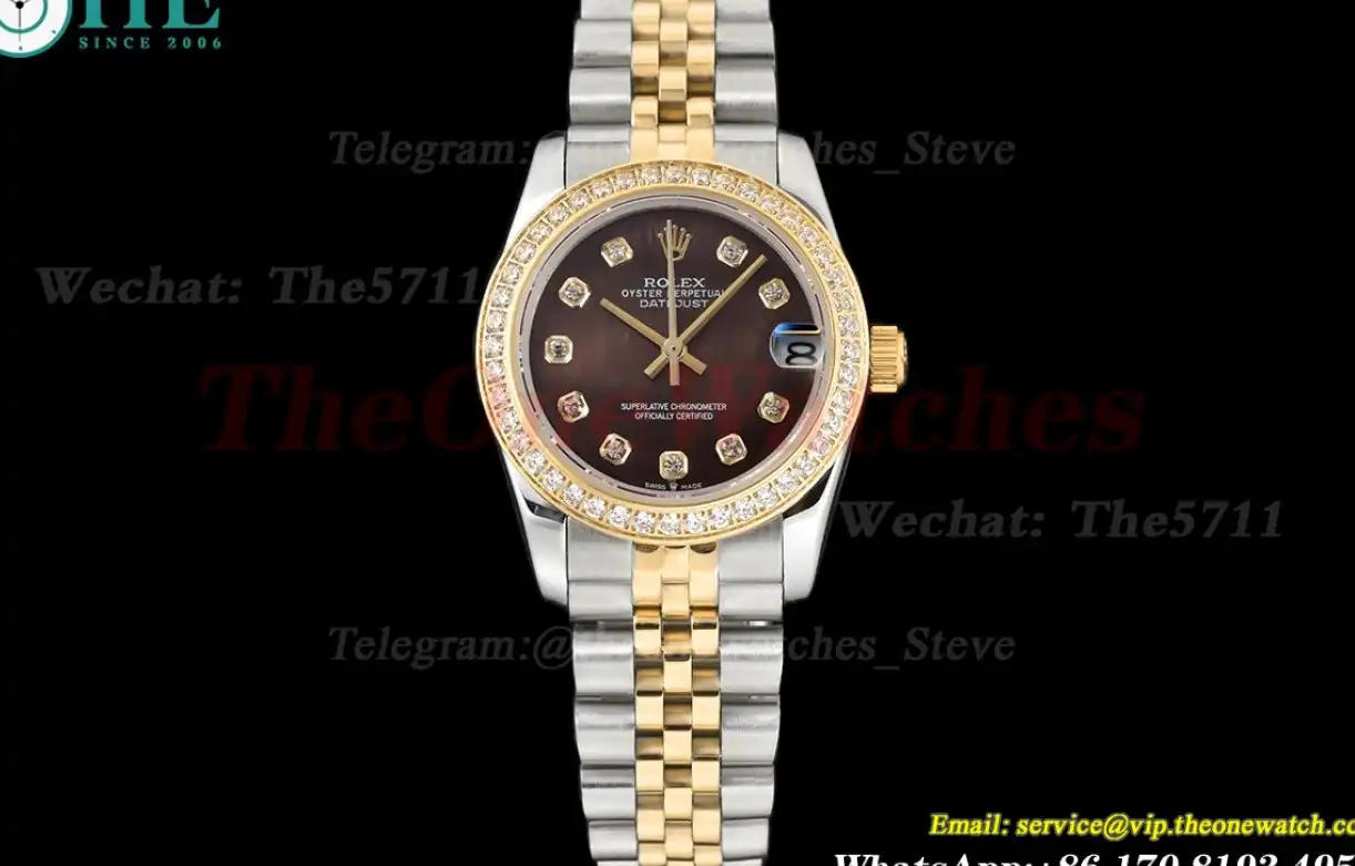 Datejust 28mm Dia YG SS Chocolate Dia GDF MY8215