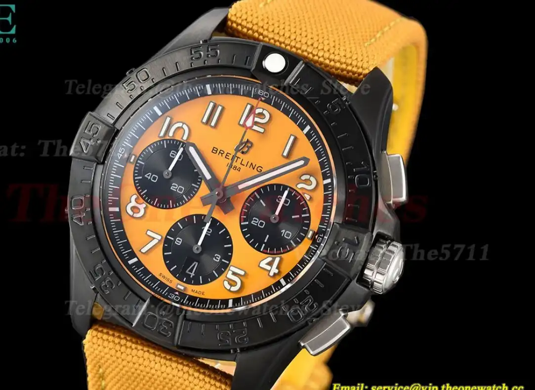 Avenger B01 Chrono Night Mission 44mm DLC NY Yellow Dial BLSF Cal.01