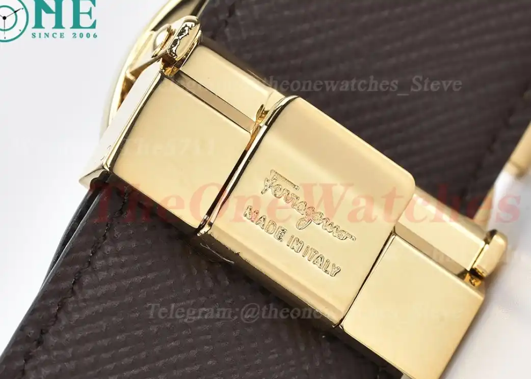 YG Brass Buckle on Black Brownish Leather Belt 3.5cm