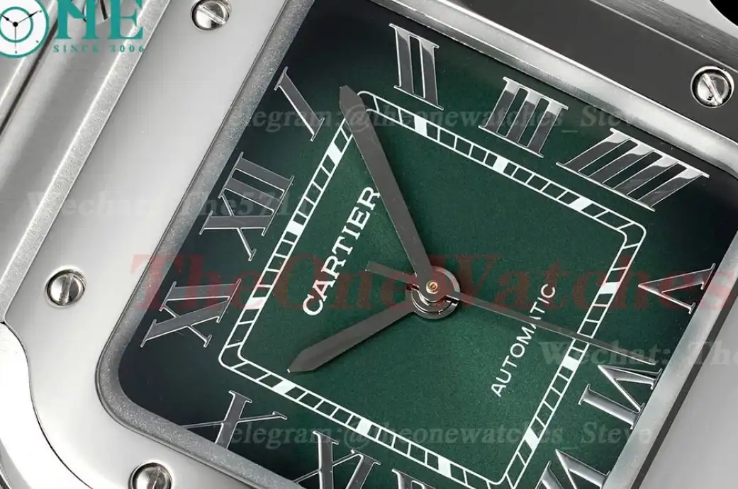 Santos De Cartier 35mm SS SS Green Dial AF MY9015