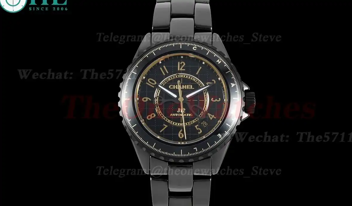 J12 38mm Black Ceramic Cer Black Textured Dial HTF A21.1