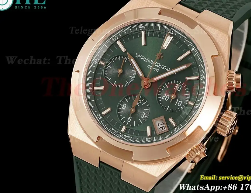 Overseas 5520V 41mm RG RU Green Dial 8F A7750 Mod