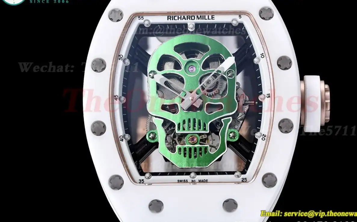 RM52-01 Ceramic Case On White Rubber Strap Real Tourbillon YSF