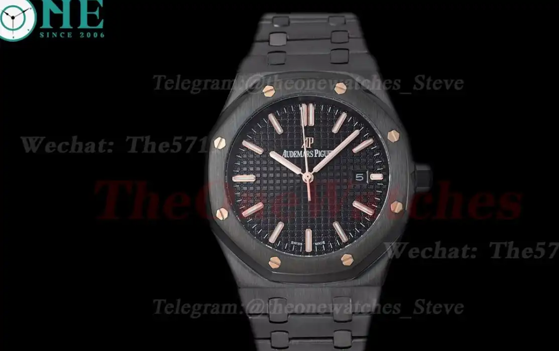 Royal Oak 15500 41mm DLC DLC Black Dial GDF MY8215