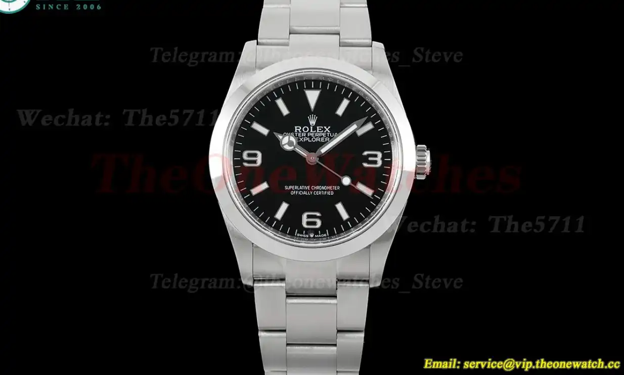 Explorer 124270 36mm 904L SS SS Black Dial EWF A3230