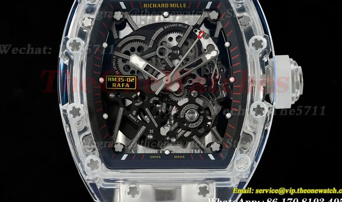 RM035-02 Skeleton Dial on Transparent Strap RMF RMAL1