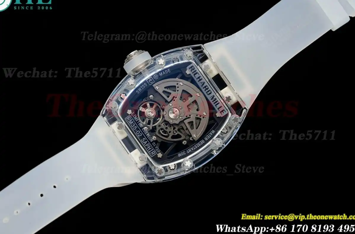 RM035-02 Skeleton Dial on Transparent Strap RMF RMAL1