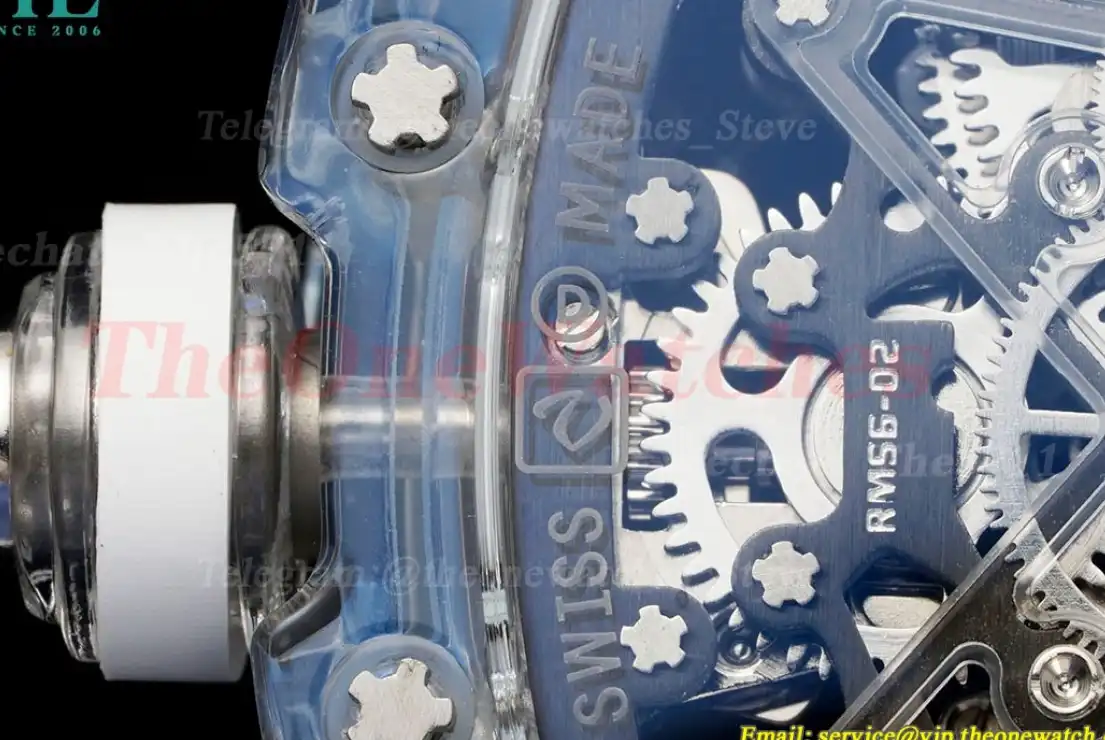 RM56-02 44mm RG Skeleton Dial on White Rubber Strap RMF Tourb