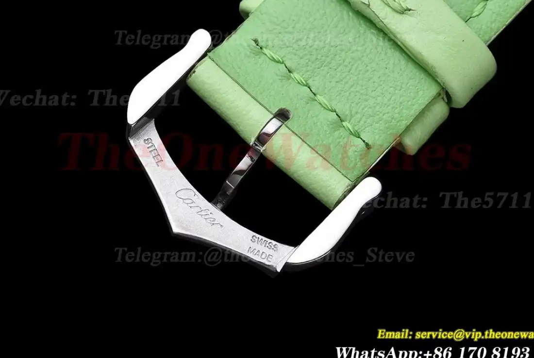 Tank Must SS LE White Dial On Bright Green Leather Strap K11F Quartz